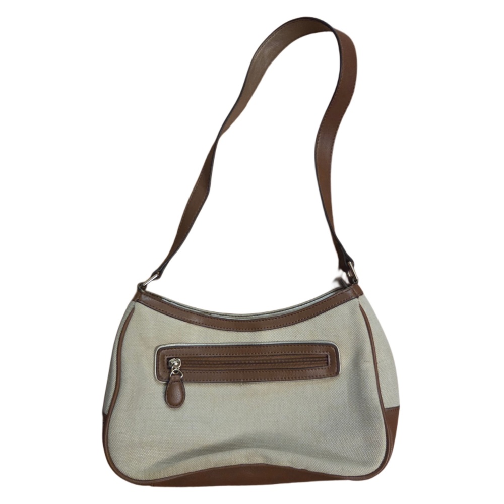 Liz Claiborne Cream and Brown Shoulder Bag